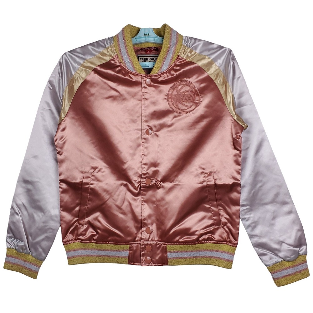 Houston Rockets Mitchell‎ & Ness NBA Womens Small Varsity Jacket Rose Gold New